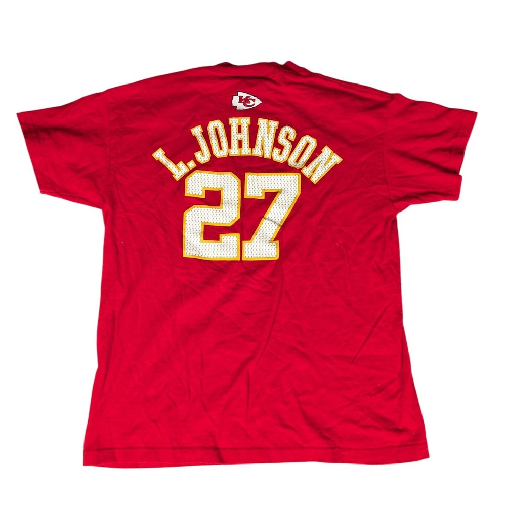 Reebok Kansas City Chiefs Larry Johnson 27 Kids Red T-Shirt NFL Football M 10/12